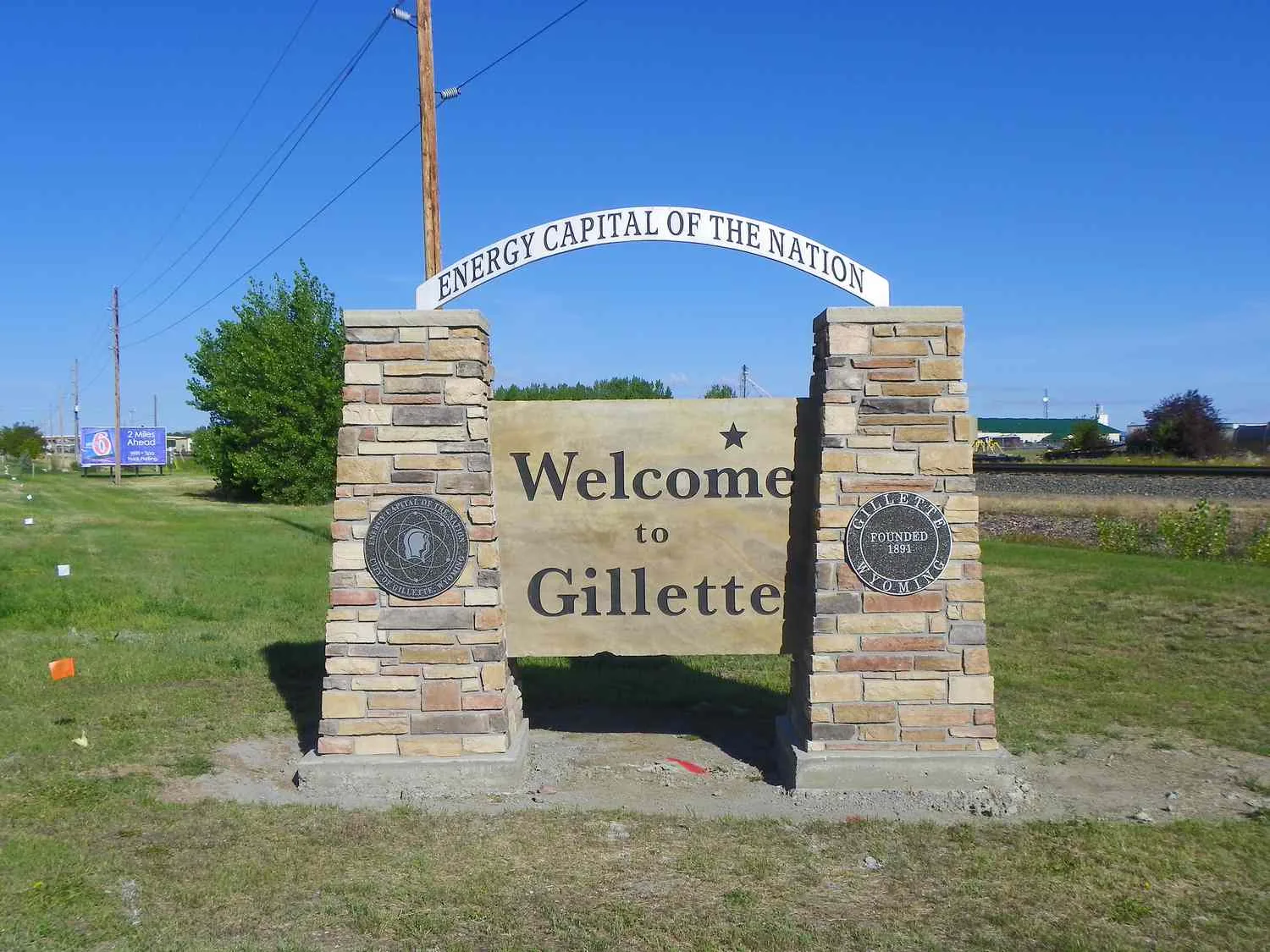 The Welcome to Gillette sign on the edge of town