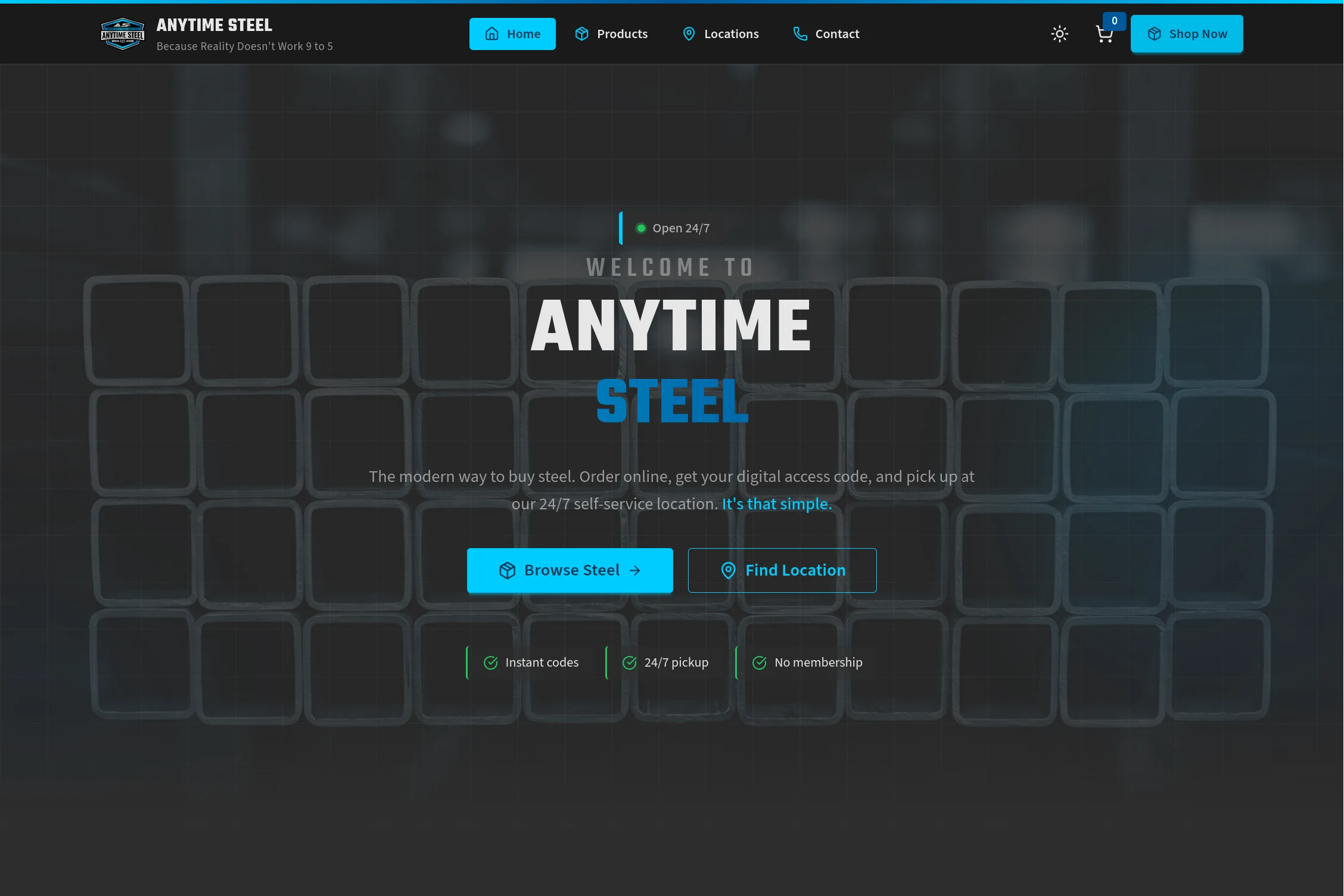 Anytime Steel sneak peek desktop view