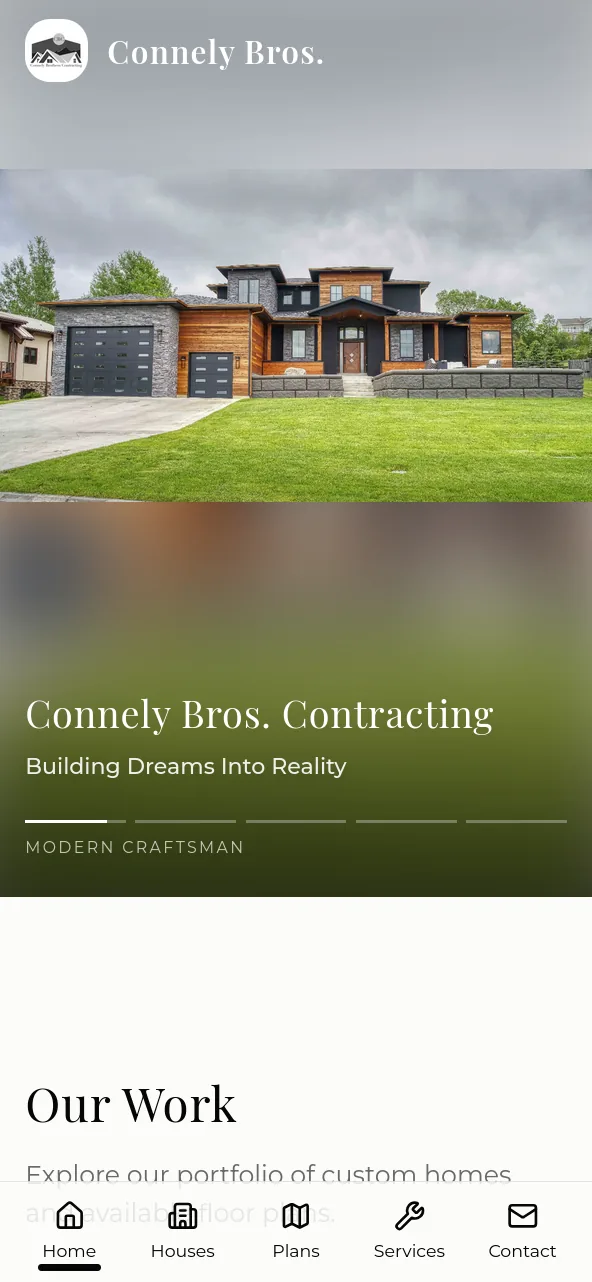 Connely Bros. mobile view