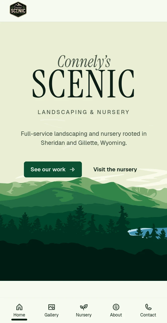 Connely's Scenic Landscaping & Nursery mobile view