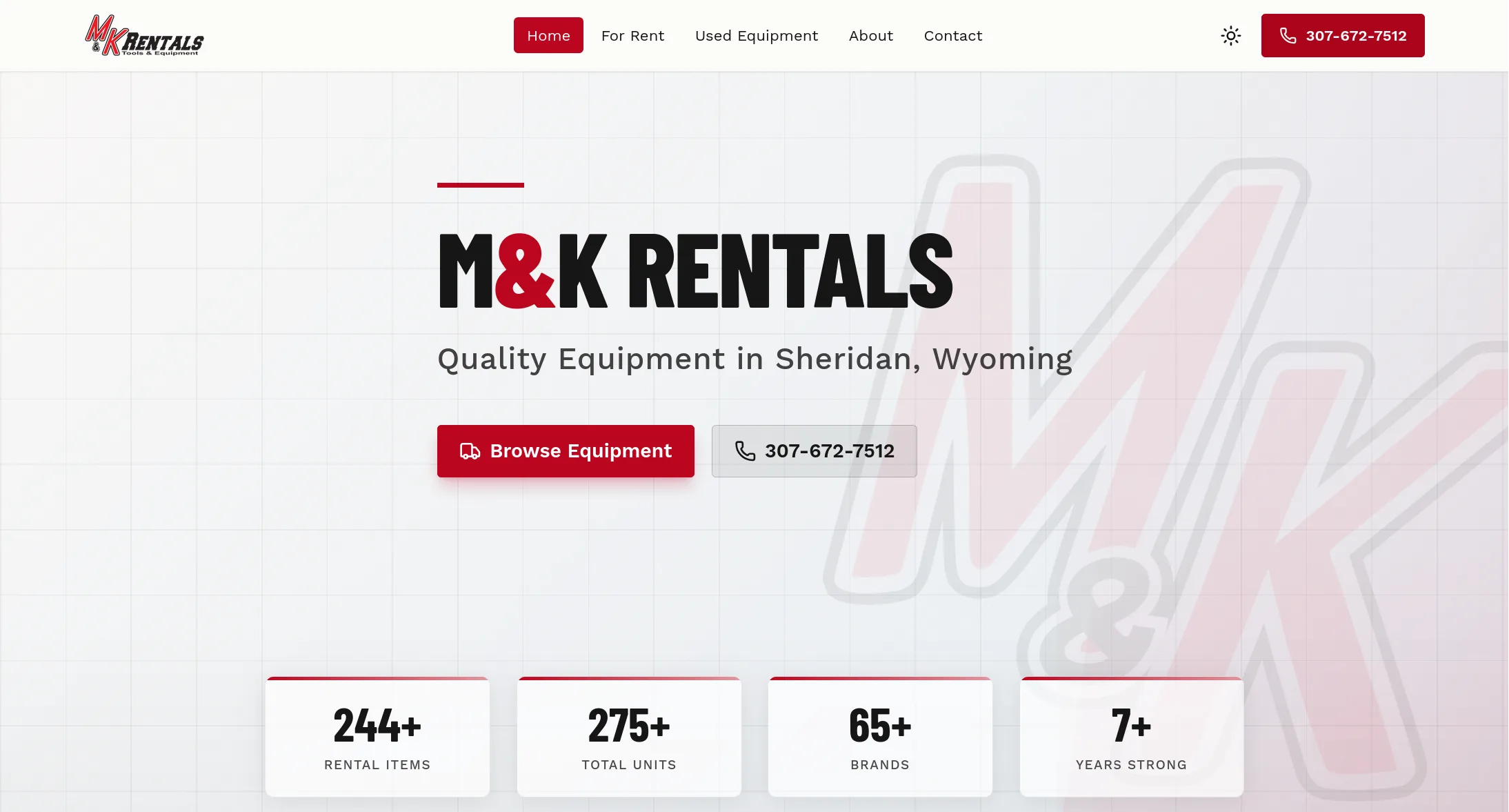 M&K Rentals desktop view