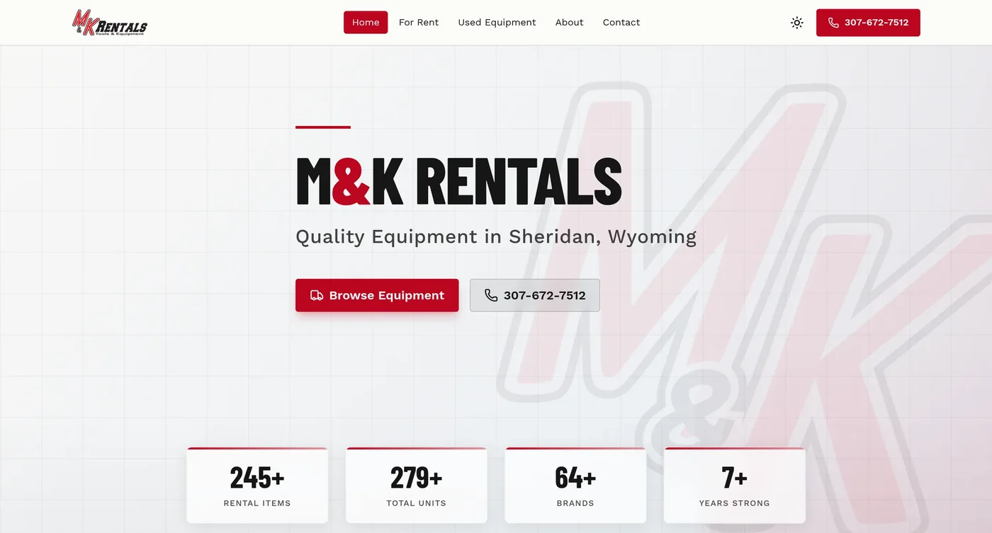 The M&K Rentals site