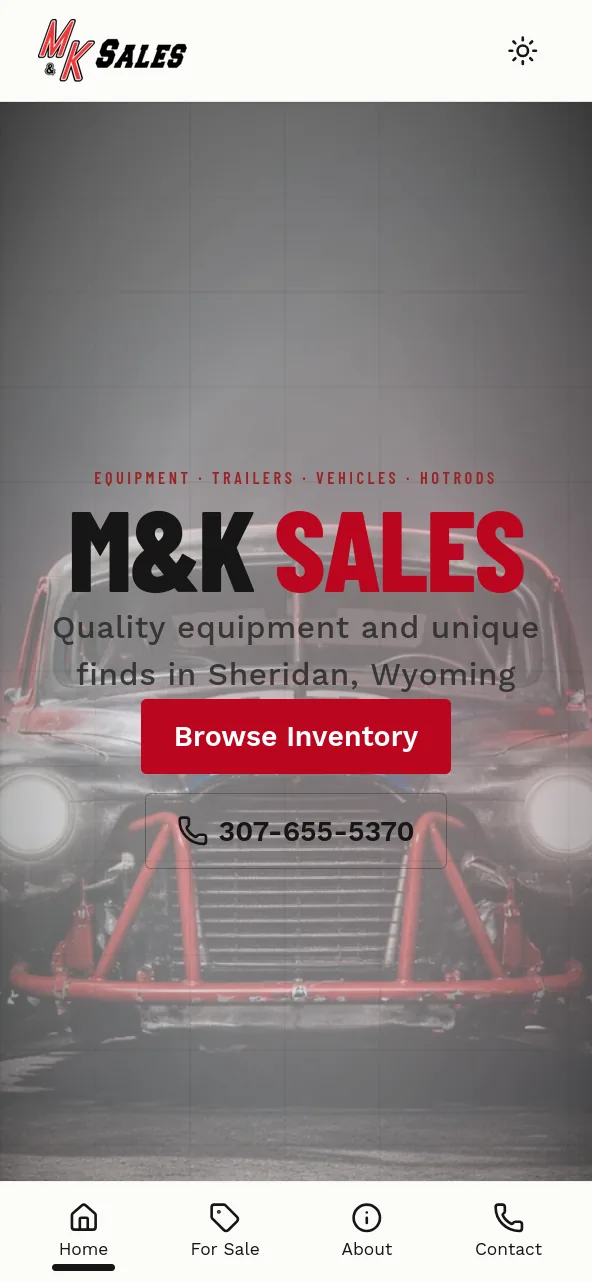 M&K Sales mobile view