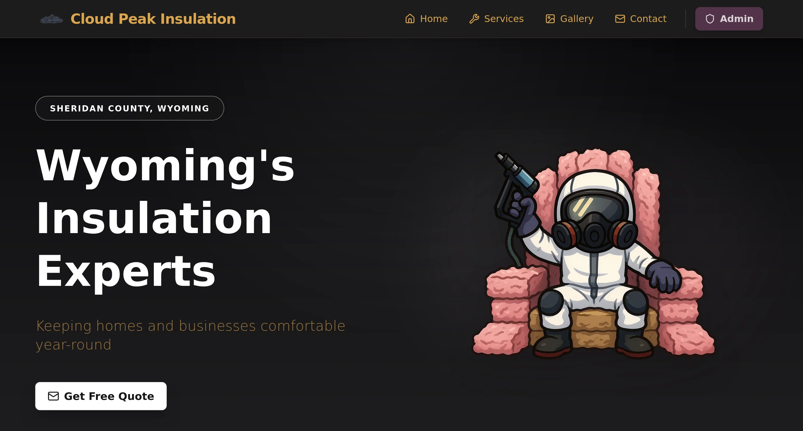 Peak Foam desktop view